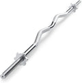 4FT Curl Barbell Rod (25mm) with Star Nut Lock | Solid Steel Bar for Bicep & Tricep Training (Silver)