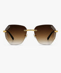 Women’s Rimless Square Sunglasses with Crystal Detailing | UV Protection