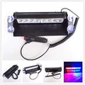 Red/Blue 8-LED Car Dashboard Strobe Flasher Police Light 3 Modes For All Cars