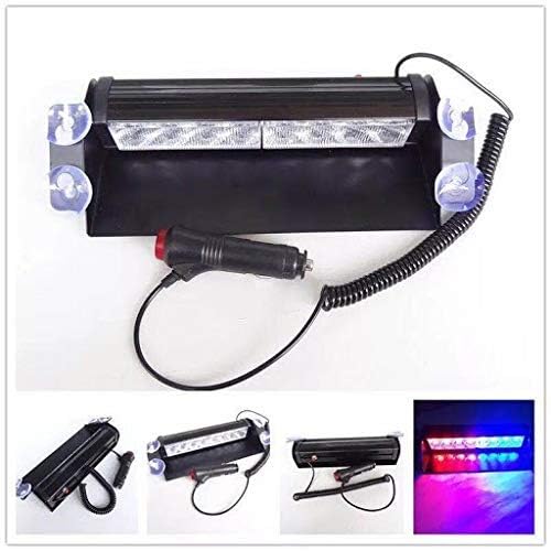 Red/Blue 8-LED Car Dashboard Strobe Flasher Police Light 3 Modes For All Cars