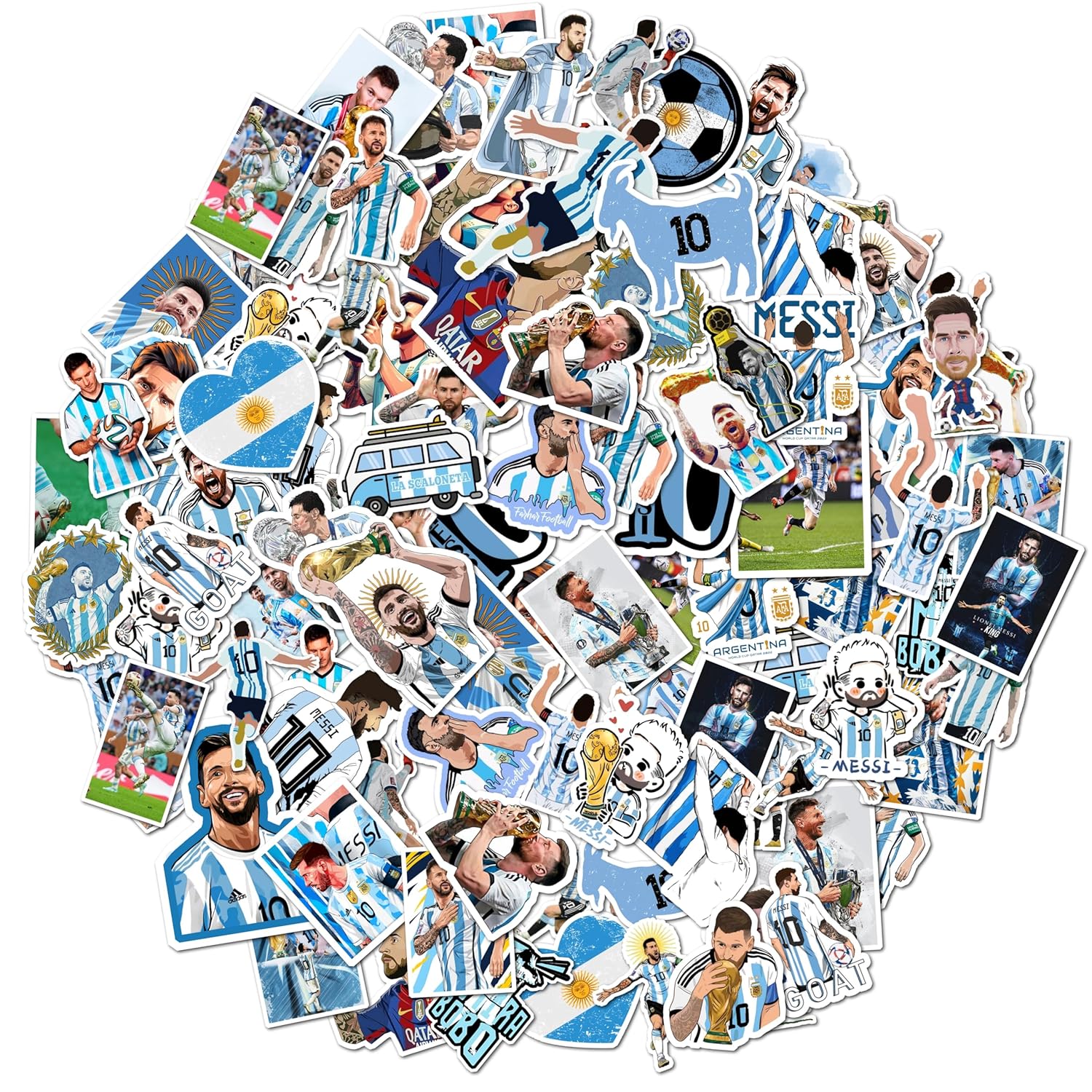 Pack of 50PCS Super Star Soccer Player Messi Stickers