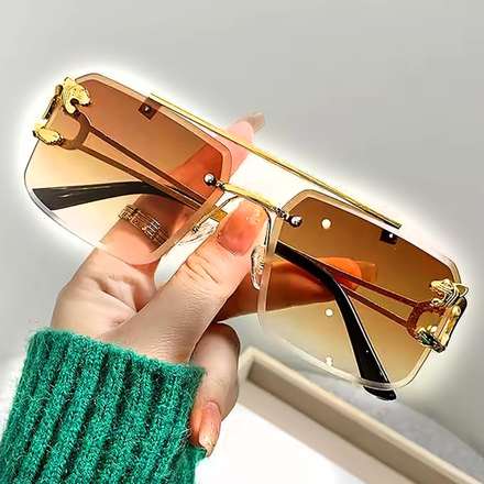 Rectangular Sunglasses | Brown UV Protection