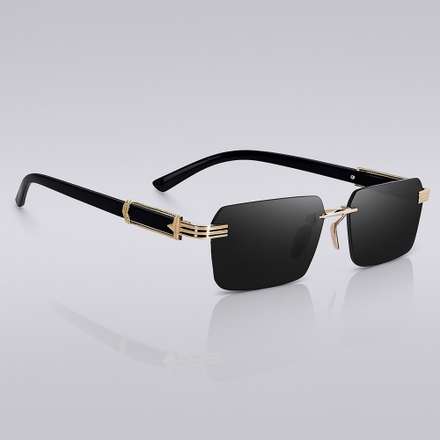 Rectangular, Retro Square Sunglasses (Free Size) (For Men & Women, Black)