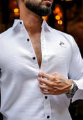 WAFFLE TEXTURE LONG SLEEVE SHIRT