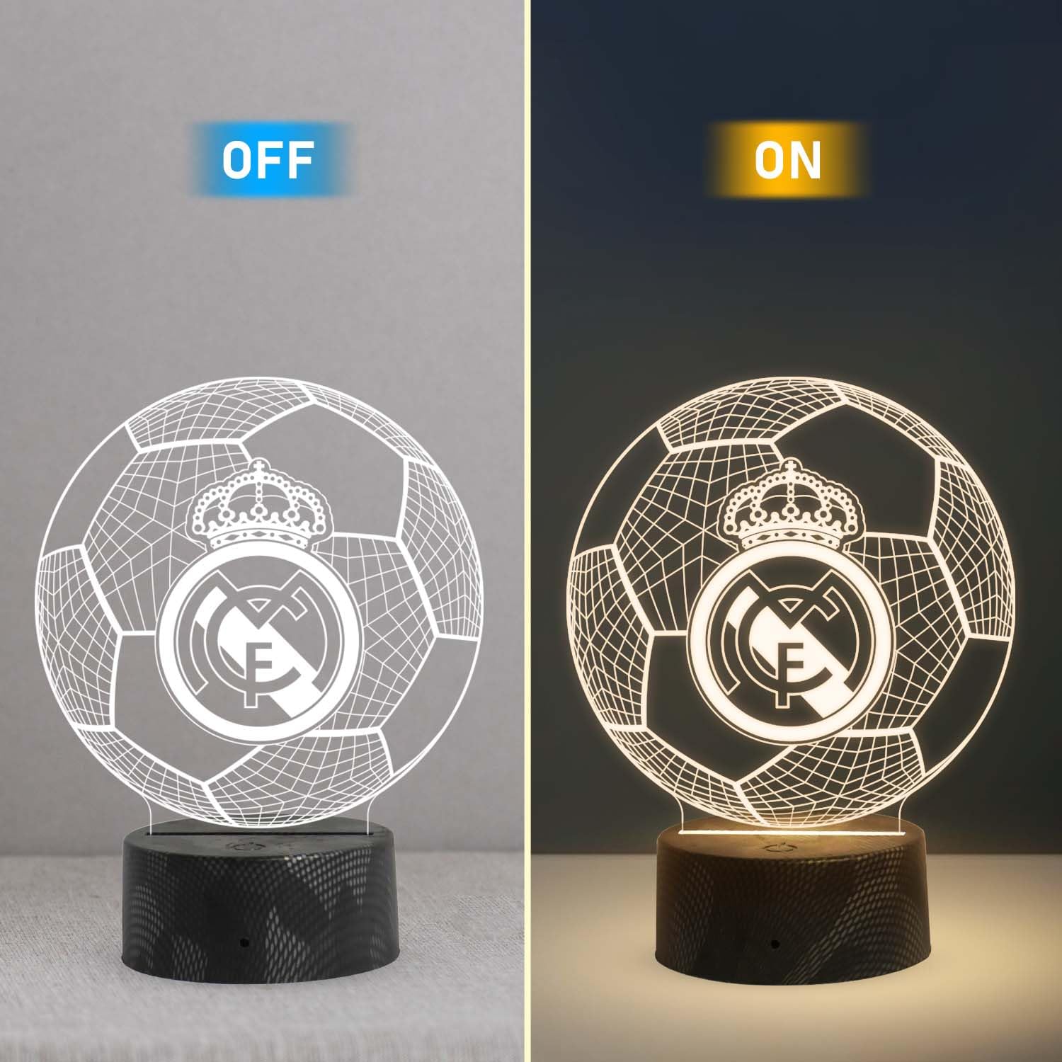 3D Illusion Football Desk Table Lamp Real Madrid Night Lamp