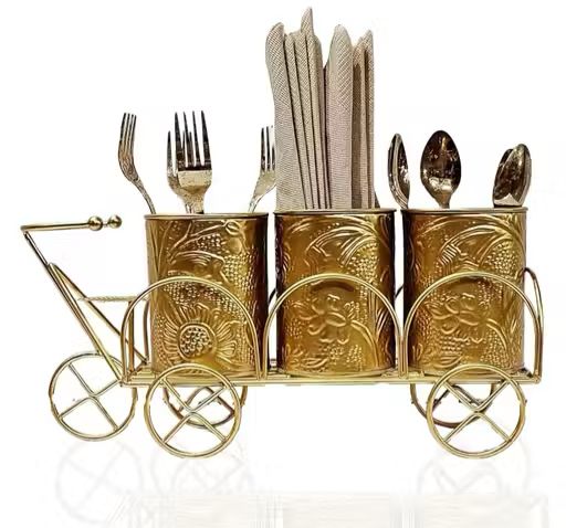 Golden Metal Cutlery Holder