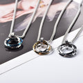 Jewels Triplet Round Ring Pendant Rhodium Plated Sterling Silver Locket Set
