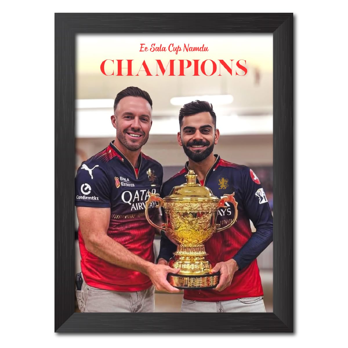 Virat Kohli AB de Villiers Poster RCB Champion Poster