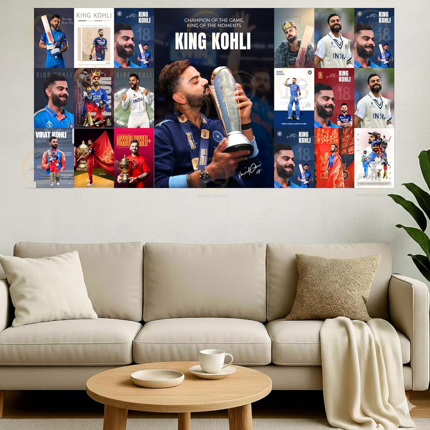 King Kohli Champion XXL 3-Sheet Wall Poster Set