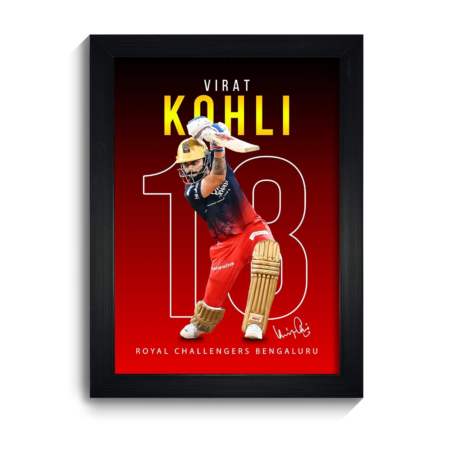 Virat Kohli RCB Poster with Frame